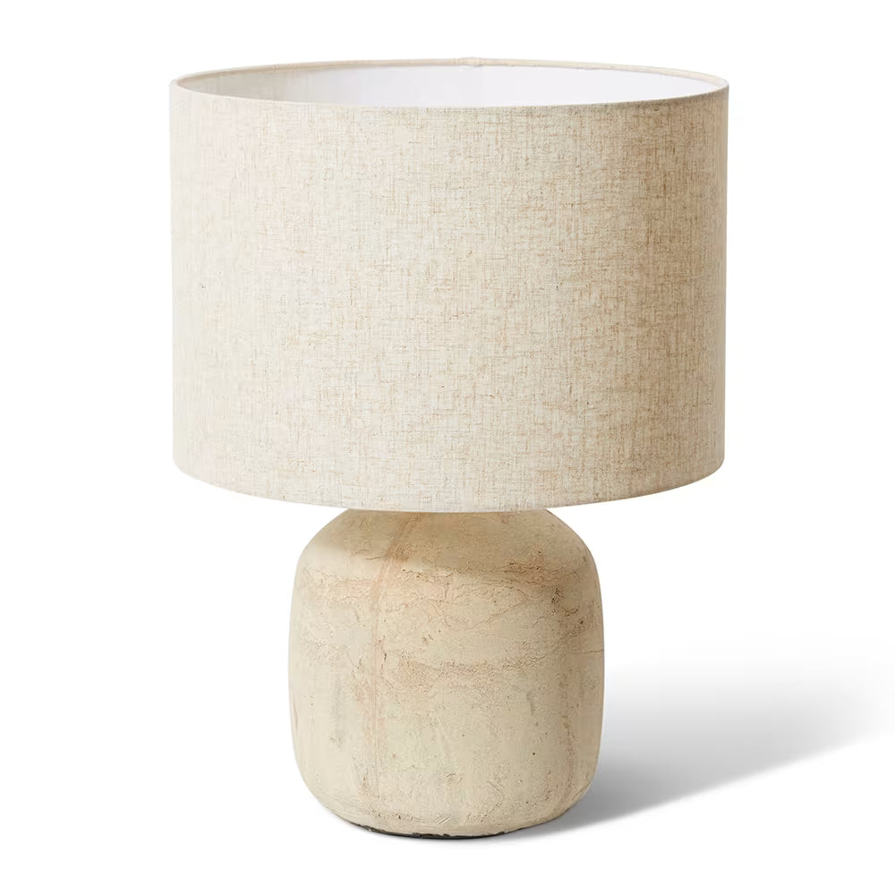 Linen and Ceramic Table Lamp Natural