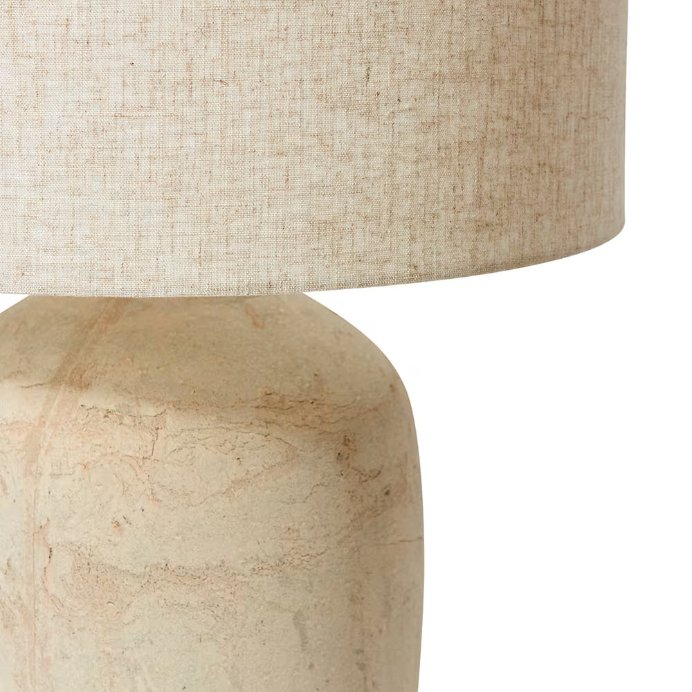 Linen and Ceramic Table Lamp Natural
