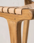 Luka Leather & Teak Barstool Natural