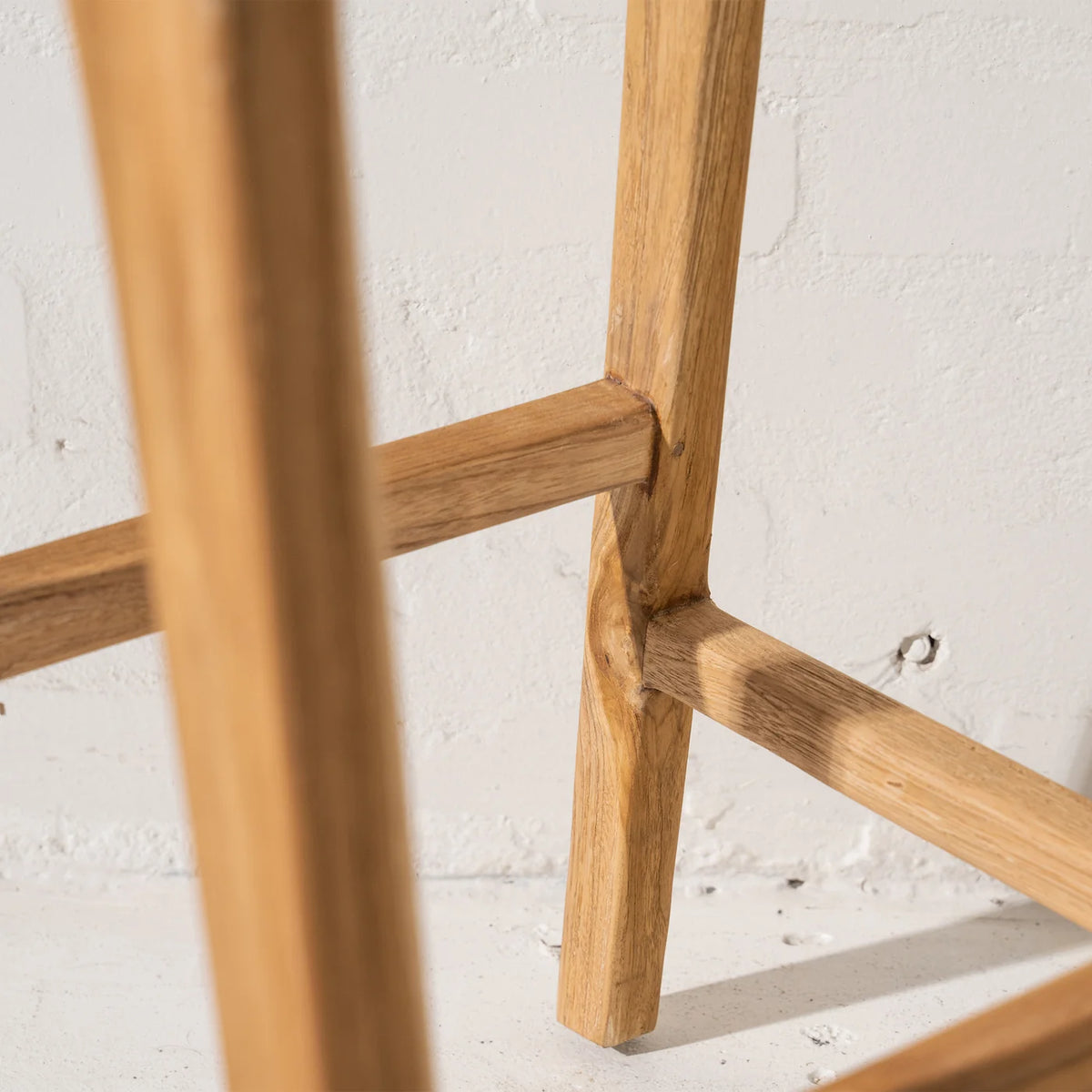 Luka Leather &amp; Teak Barstool Natural