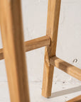 Luka Leather & Teak Barstool Natural