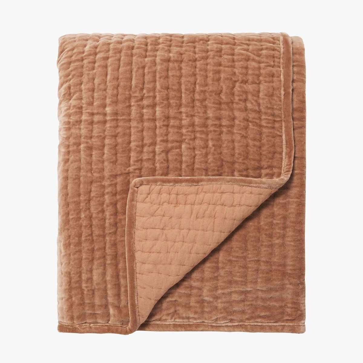 Cino Caramel Cotton Velvet Quilt