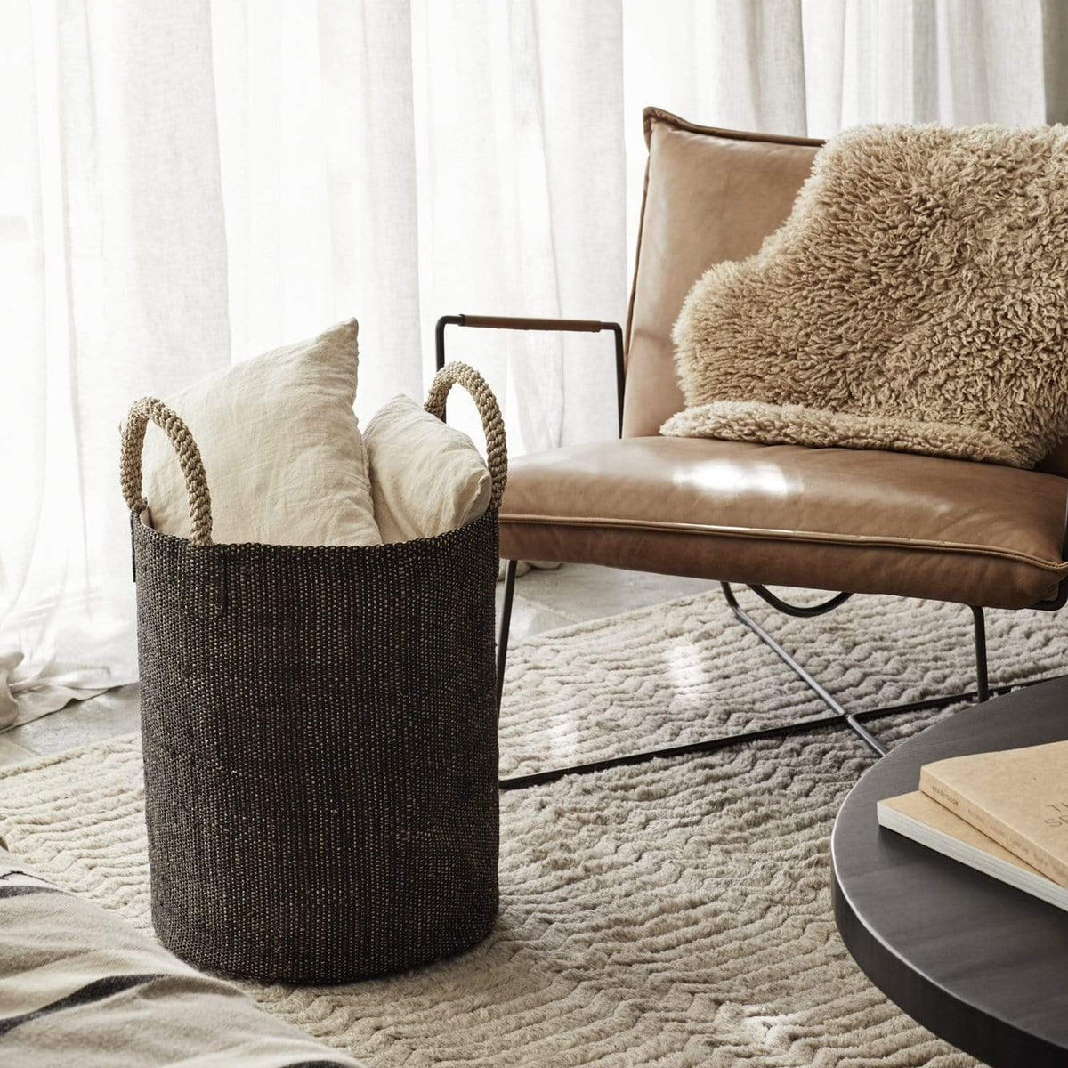 Boda Jute Basket - Charcoal