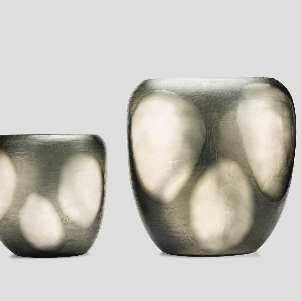 Glass vase, etched