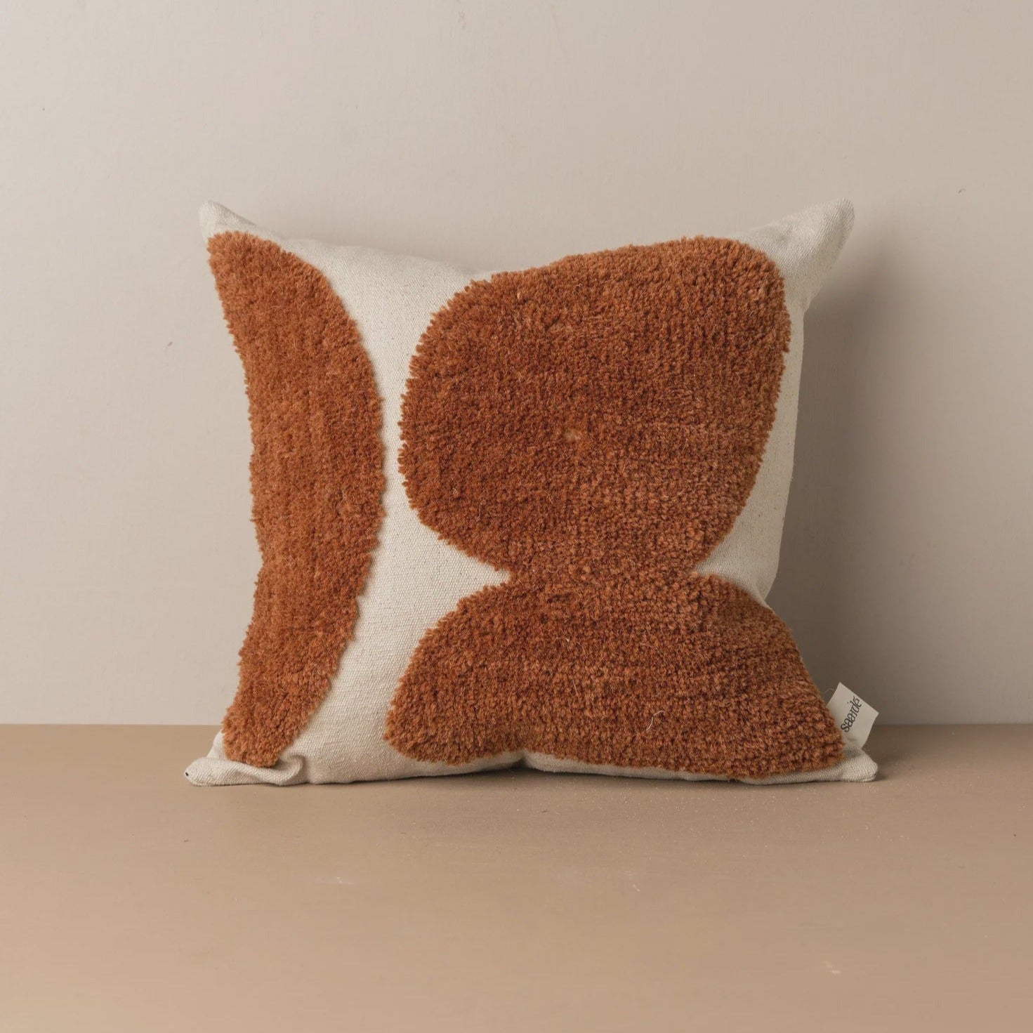 Abstract Square Cushion - Terracotta